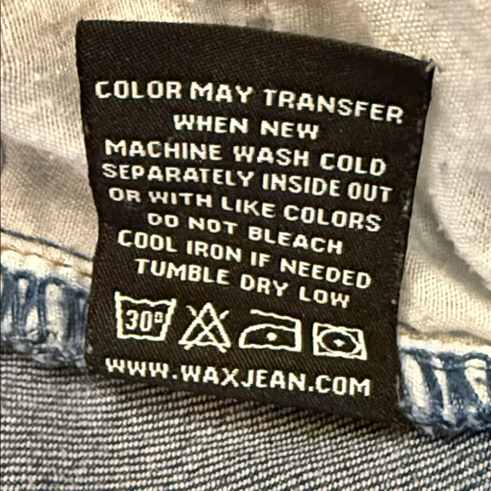 Wax Jean Wide Leg Cargo Jeans High Rise 5 27 Y2K Dark Blue Fade Streetwear